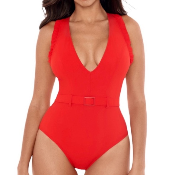 Skinnydippers Ruffle Plunge One Piece - Picture 2 of 16